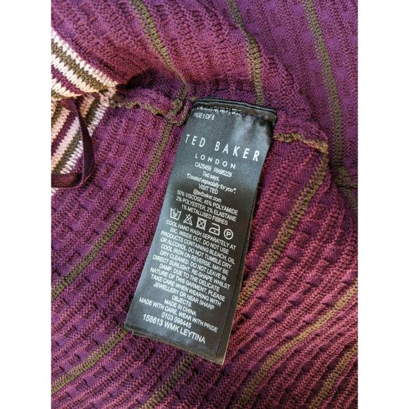 Ted Baker Leytina Stripe Ottoman Peplum Sweater - Picture 5 of 5